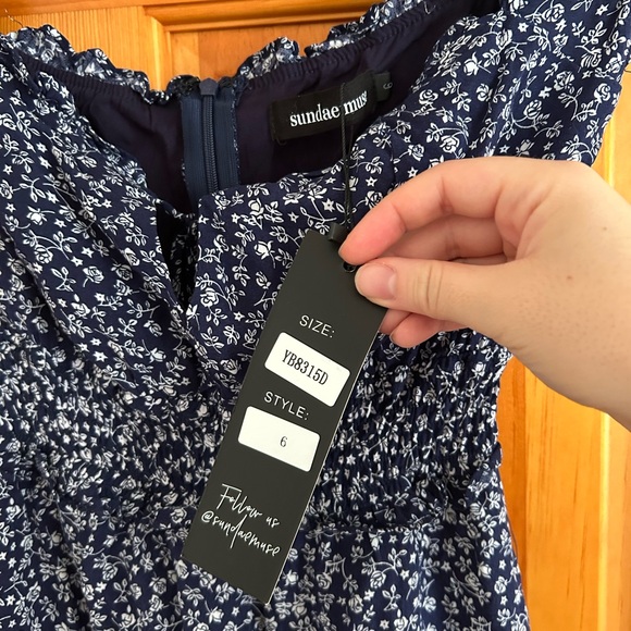 Sundae Muse Blue Floral Mini Dress - Picture 3 of 5